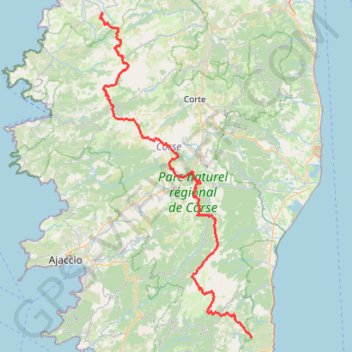GR 20 - Traversée de la Corse GPS track, route, trail