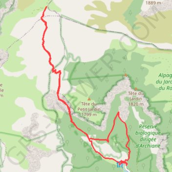 Le cirque d'Archiane GPS track, route, trail