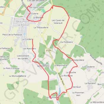 Beaumont la ronce GPS track, route, trail
