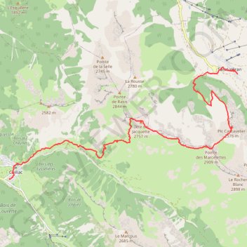 GR58 - Ceillac - Saint-Véran par les crêtes GPS track, route, trail