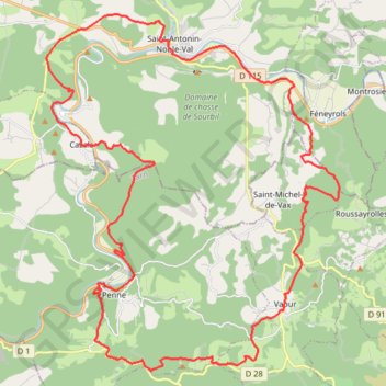 Circuit des Gorges de l'Aveyron et des Causses - Penne GPS track, route, trail
