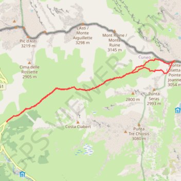 Pointe Joanne ou Cime de la Losetta GPS track, route, trail
