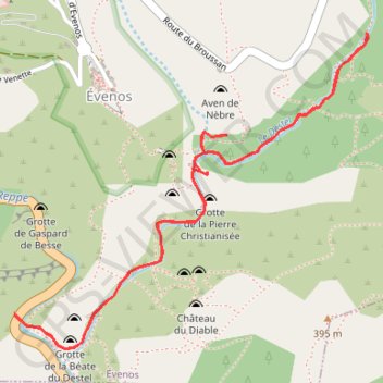 Grottes du Destel GPS track, route, trail