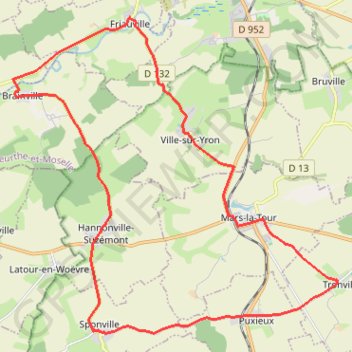 Villages lorrains aux portes de Jarny - Ville-sur-Yron GPS track, route, trail