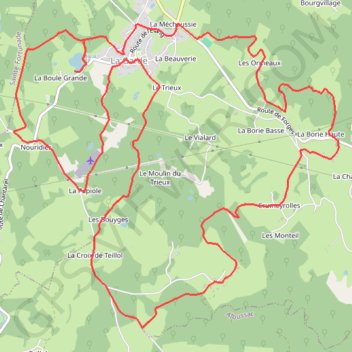 Circuit des ruisseaux et de la châtaigneraie - Lagarde-Enval - Pays de Tulle GPS track, route, trail