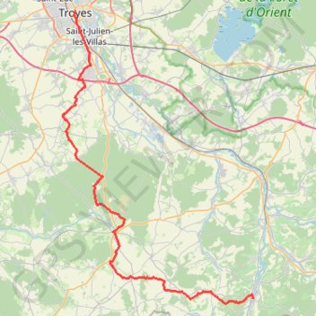Troyes Les Riceys Projet GPS track, route, trail