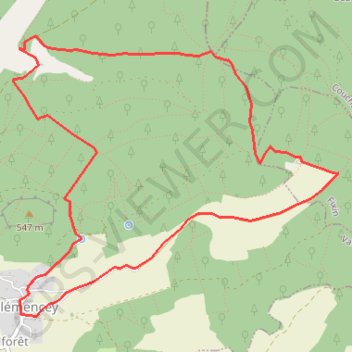 Autour de clémencey GPS track, route, trail