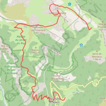 Combau - Montagnette - Tussac - Benevise GPS track, route, trail