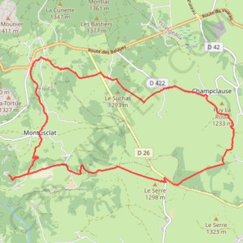 Balade sur le plateau du Mezenc - Champclause GPS track, route, trail