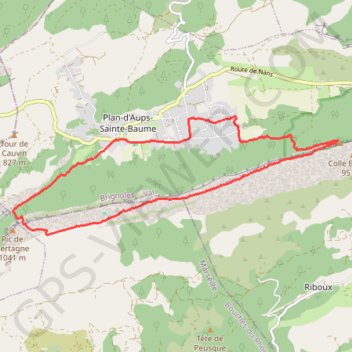 Plan d'Aups-Sainte Baume GPS track, route, trail