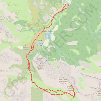 Bric Cassin Sud-Est (Val Maira - Italie) GPS track, route, trail
