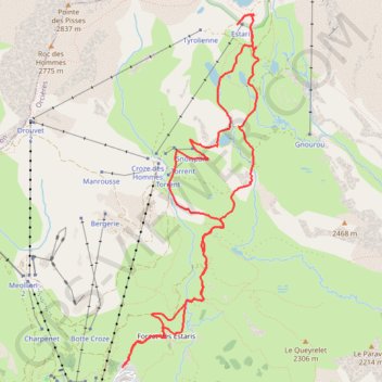 Circuit des lacs depuis Orcière Merlette (parking Merlette) GPS track, route, trail