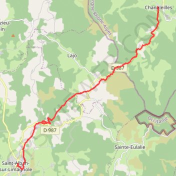 De Chanaleilles à Saint-Alban-sur-Limagnole GPS track, route, trail