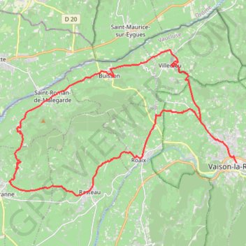 Les villages des Templiers (entre Aygues et Ouvèze) - Vaison-la-Romaine GPS track, route, trail
