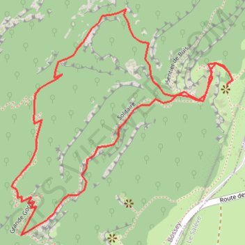 Grand Salève - Boucle par les sentiers des Buses et du Solitaire - T4 (Randonnée Pédestre) GPS track, route, trail