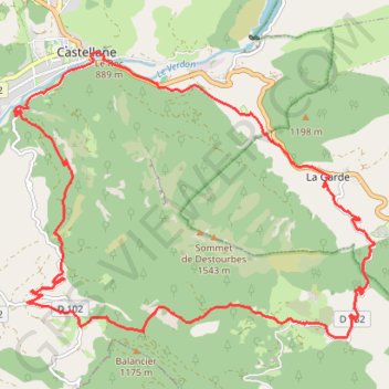 Castellane - Le tour de Destourbes GPS track, route, trail