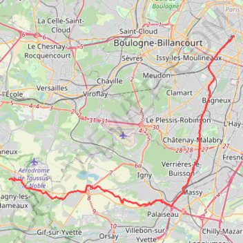 Paris - Massy - Chateaufort GPS track, route, trail