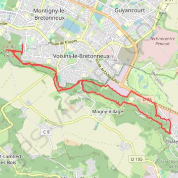 Jogging a chateaufort GPS track, route, trail