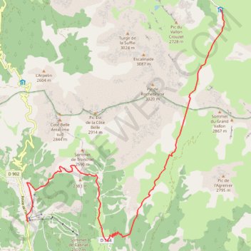 6ème jour du tour du Queyras GPS track, route, trail