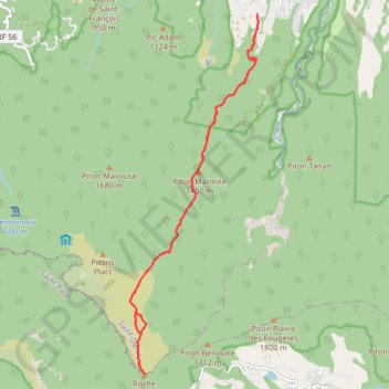 RandoPitons.re #1478 - La Roche Ecrite depuis la Bretagne GPS track, route, trail