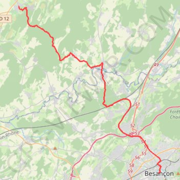 De Gy à Besançon GPS track, route, trail