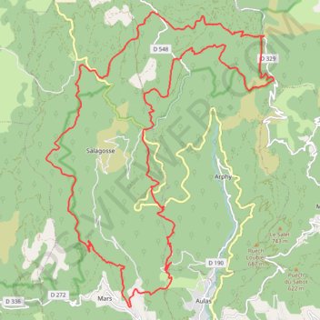 Petite boucle cévenole GPS track, route, trail