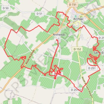 Arthenac GPS track, route, trail