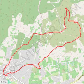 Le village des bories à Gordes depuis Cabrières-d'Avignon GPS track, route, trail
