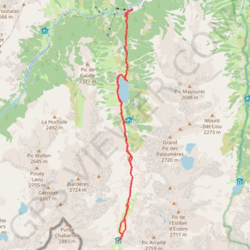 Refuge des Oulettes GPS track, route, trail