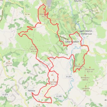 Circuit Hélette-Garalda-Abarratia-Saint Esteben GPS track, route, trail
