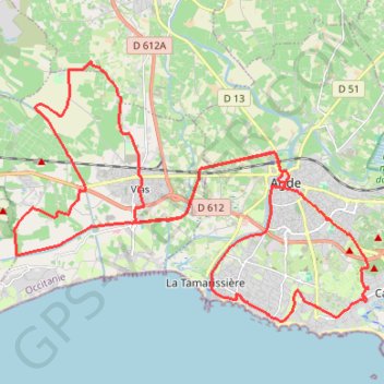 Cap d'agde - vias GPS track, route, trail