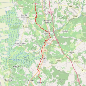 Chemin de Tours (de Saint Palais à Cartelègue) GPS track, route, trail