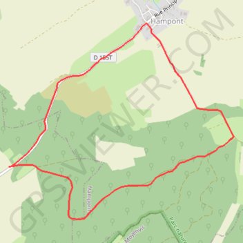 Entre Morville et Hampont GPS track, route, trail