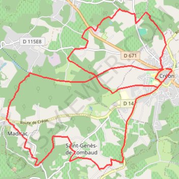 De Créon à Saint-Genès-de-Lombaud GPS track, route, trail