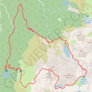 Grand colon - la pra - Lac Crozet GPS track, route, trail