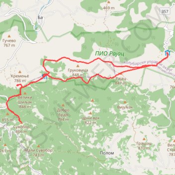 Rajac- Od Doma do Suvobora do Rajca GPS track, route, trail