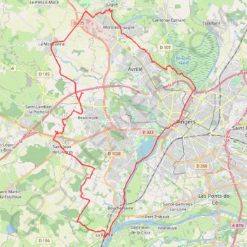 Montreuil-Juigné par Bouchemaine GPS track, route, trail