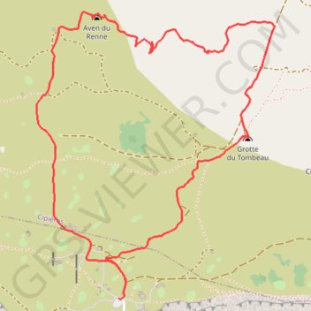 Plateau de Calern - Avens et Grottes GPS track, route, trail