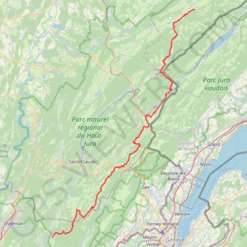 Grande traversée Jura (Mouthe-Giron) GPS track, route, trail