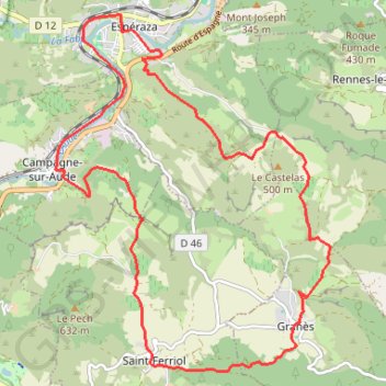 Espéraza / Saint-Ferriol / Granes GPS track, route, trail