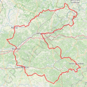 Tour de la Dordogne Cyclotouriste - option courte GPS track, route, trail