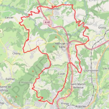 Epagny - Cruseilles - 45 km - 930 m GPS track, route, trail