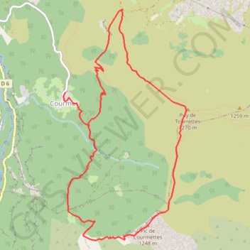 Puy de Tourrettes et Pic de Courmettes depuis Courmes GPS track, route, trail