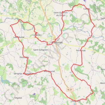 Circuit des Pruniers d'Ente - Catillonnès GPS track, route, trail