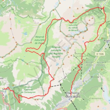 Trail des Aiguilles Rouges (Mont Blanc) GPS track, route, trail