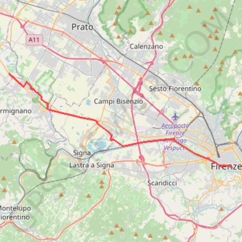 De Florence à Catena GPS track, route, trail