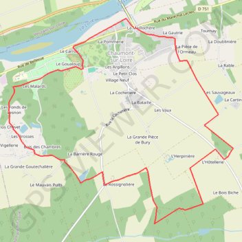 Val de Loire, Chaumont-sur-Loire, Les frileuses GPS track, route, trail