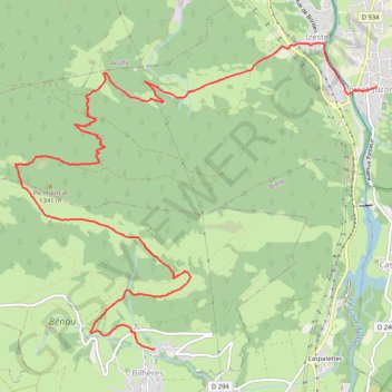 45 Bilheres Louvie trace.gpx GPS track, route, trail