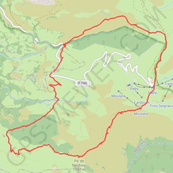 Pic de Nerbiou & Soum de Maucasau en circut depuis Sérères (RKT) GPS track, route, trail