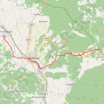 De la Chiusa della Verna à Poppi GPS track, route, trail